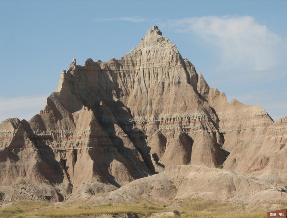 Badlands National Park. Here you are down at the bottom looking up